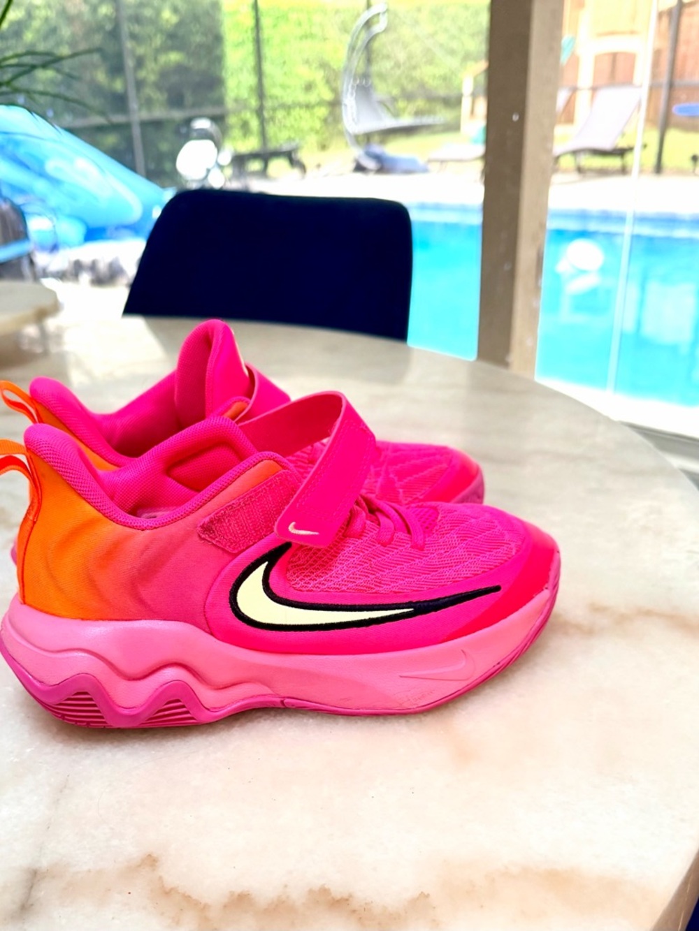 Nike Kids Bright Pink & Orange Swoosh Sneakers